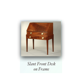 Walnut Slant Front Desk on Frame