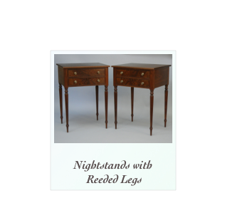 Walnut Nightstands Seymour inspired Reeded Leg Nightstand New England Museum Quality reproduction Furniture Makers