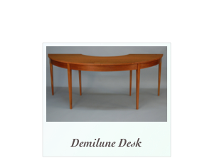 Demilune Desk handmade of solid mahogany