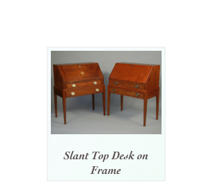 Desk on Frame made of mahogany, tiger maple, cherry and walnut