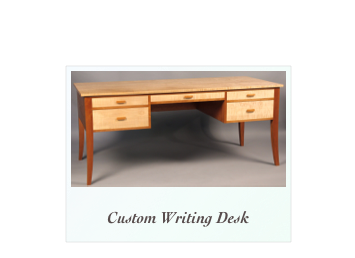 handmade custom writing desk handcrafted cherry tiger maple