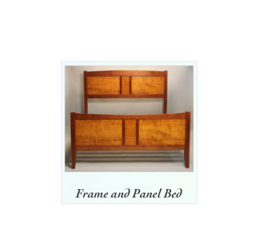 Frame and Panel Bed made of solid cherry and tiger maple