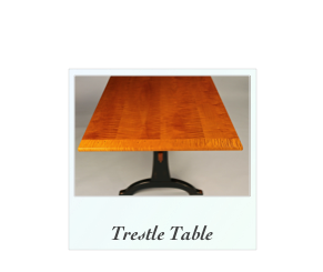 Tiger Maple Trestle Table Curly Maple, NH, Maine, NY, RI, Mass, PA, Virginia, Maryland