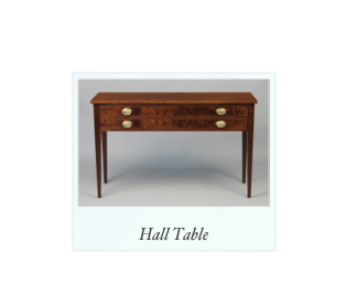 Walnut and Crotch Walnut Hall table