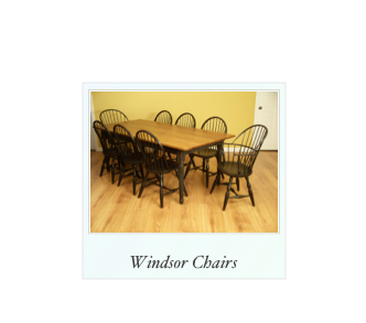 Windsor Chairs and Table made of Cherry, Maple, and oak